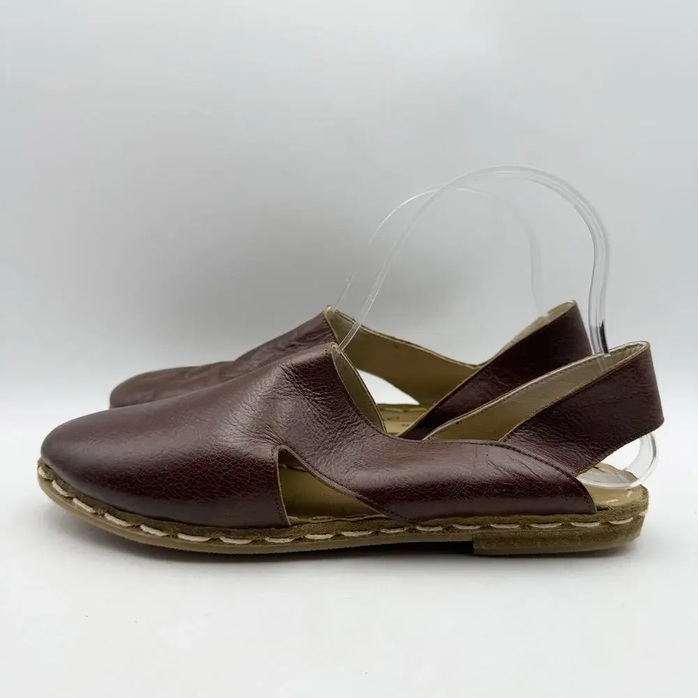 Nida Lu Womens Mule Sandals EU 39 US 8.5 Brown Leather EUC